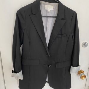 Black Blazer with Sleeve Detail